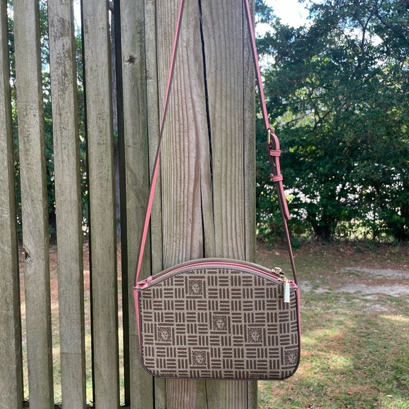 Patterned Crossbody Bag with Pink Strap - Picture 2 of 9